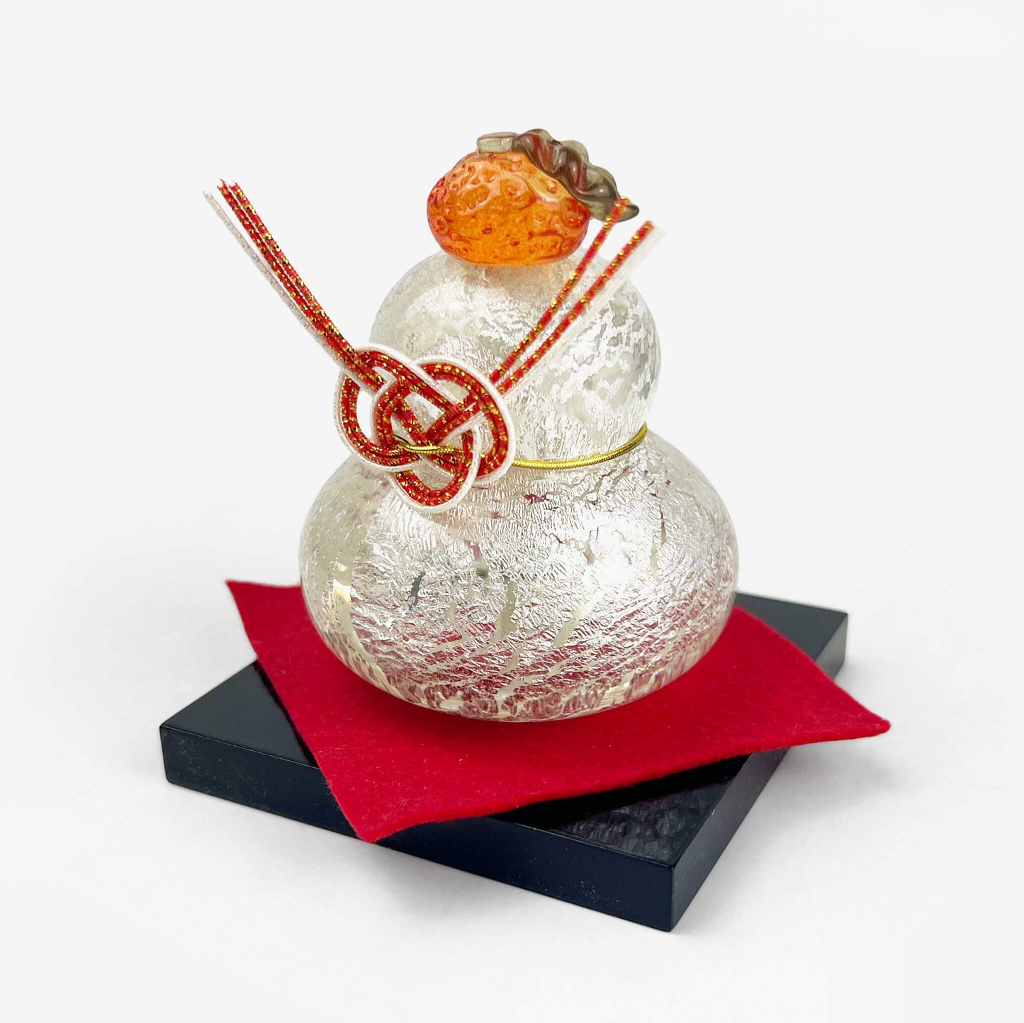 Glass Kagami Mochi Silver Small