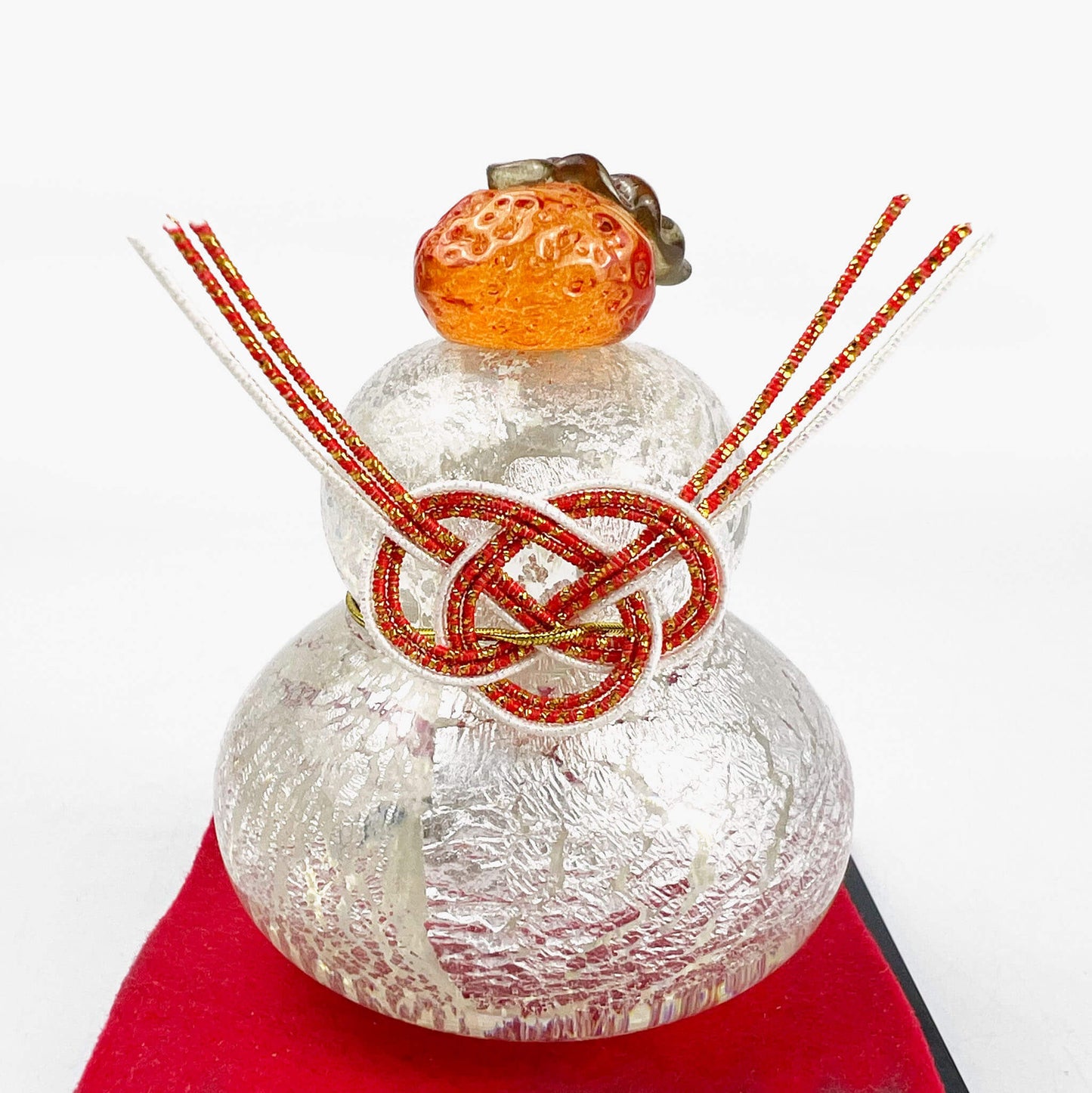 Glass Kagami Mochi Silver Small