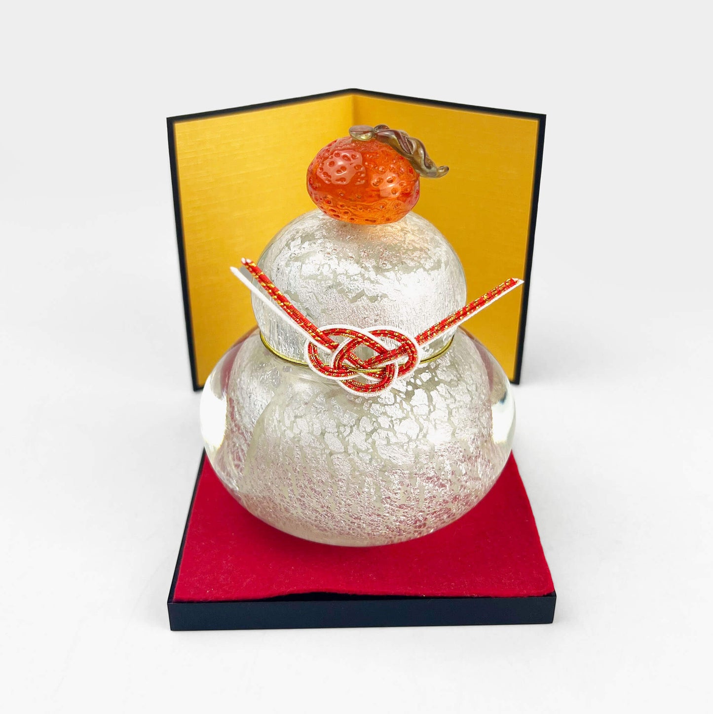 Glass Kagami Mochi Silver Large