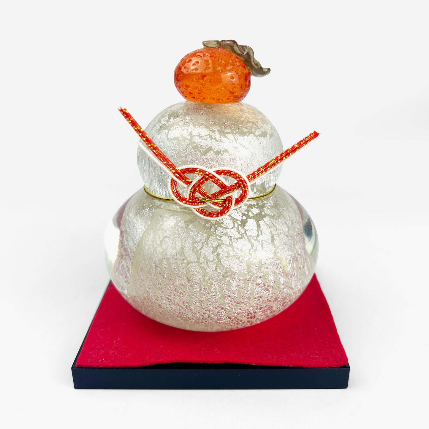 Glass Kagami Mochi Silver Large