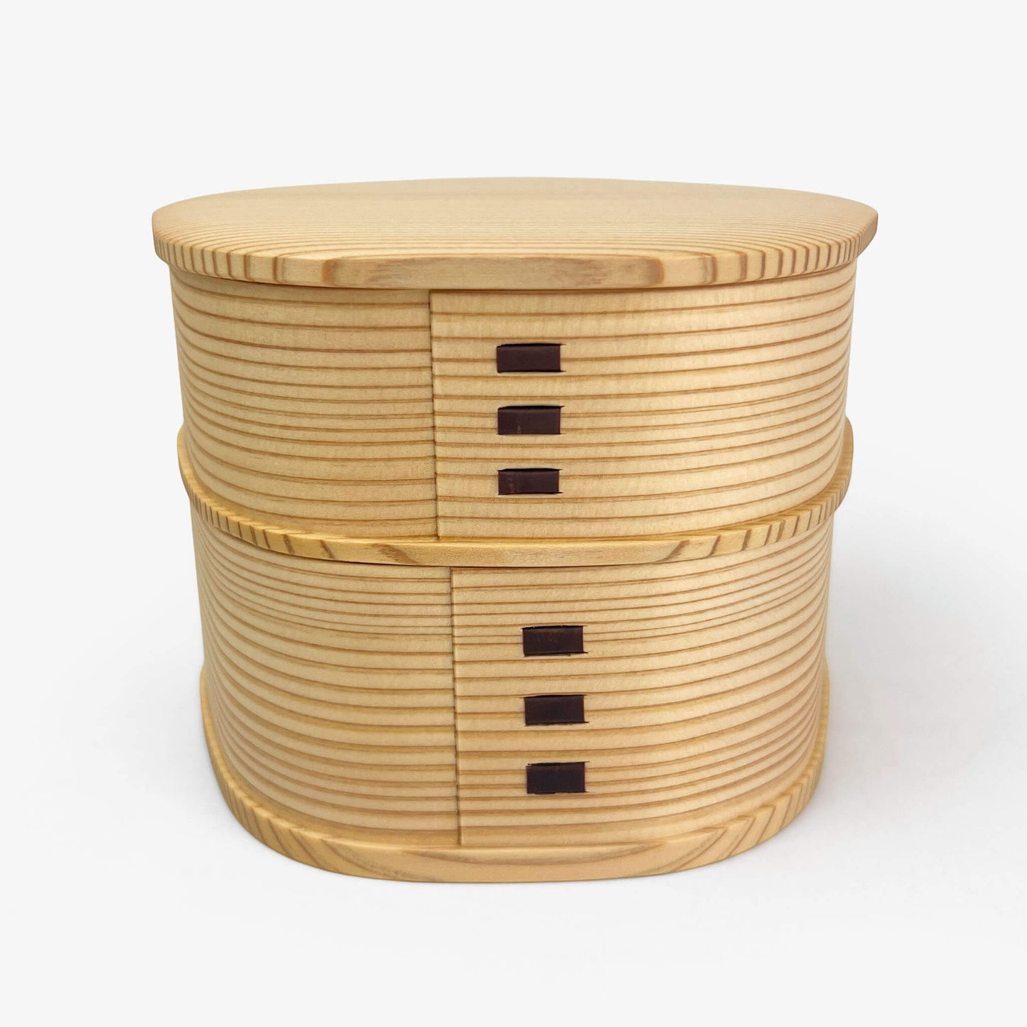 Two-Tiered Wooden Lunch Bento Box (4.75"D)