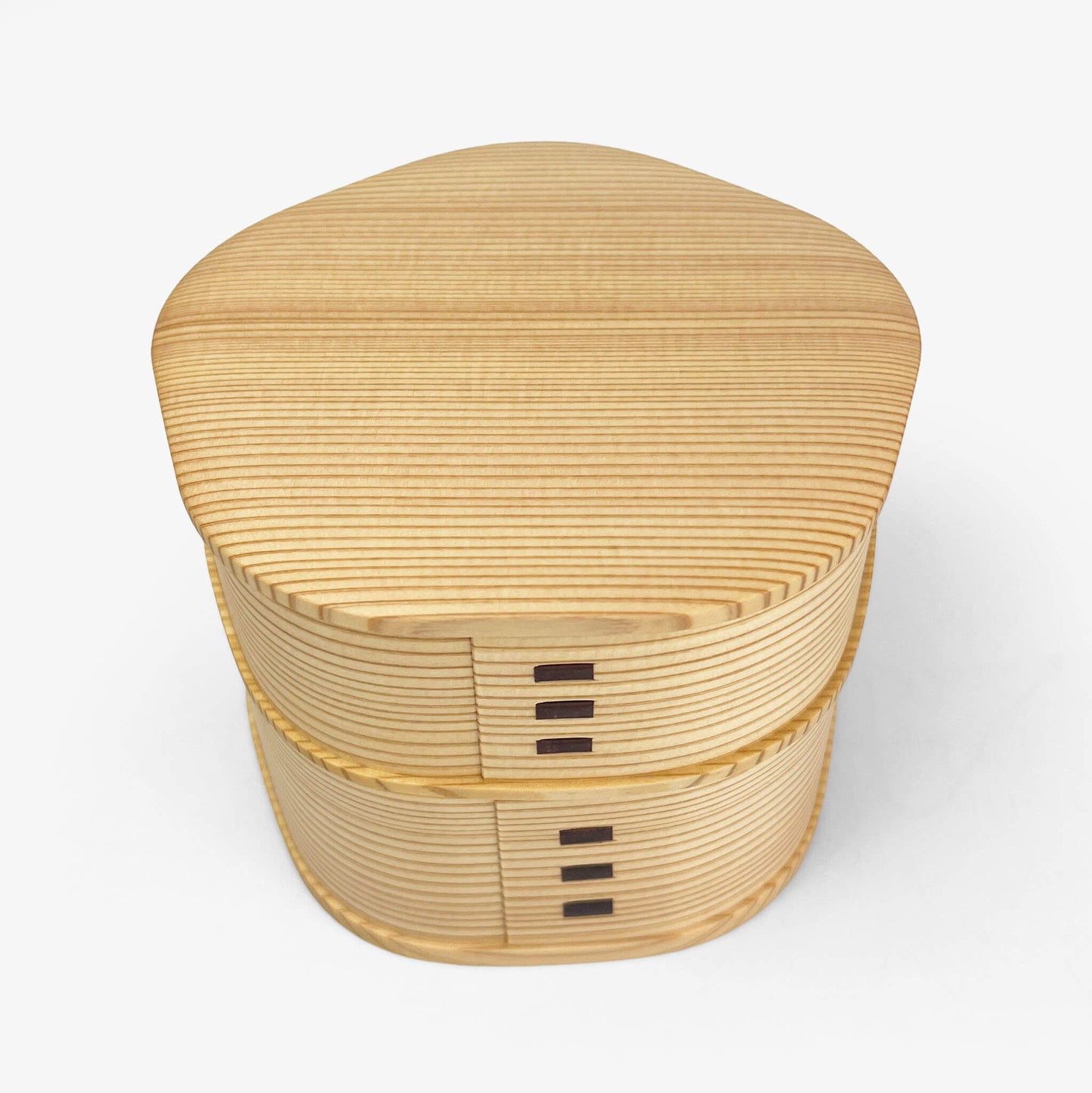 Two-Tiered Wooden Lunch Bento Box (4.75"D)