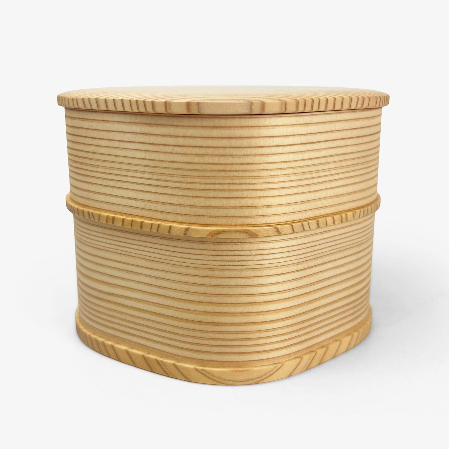 Two-Tiered Wooden Lunch Bento Box (4.75"D)