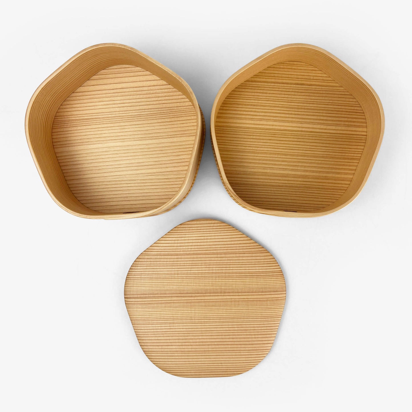 Two-Tiered Wooden Lunch Bento Box (4.75"D)