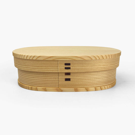 Wooden Lunch Bento Box  Oval Small (6.5"D)