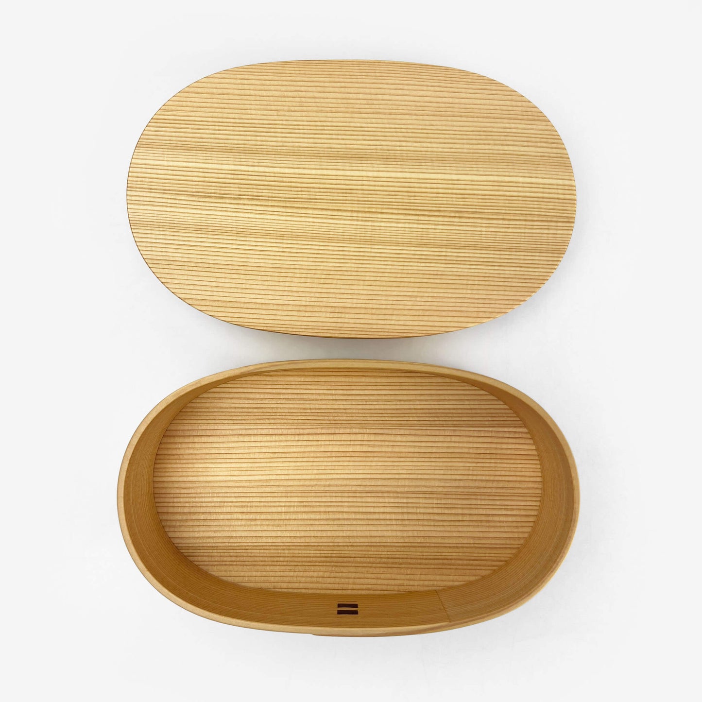 Wooden Lunch Bento Box  Oval Small (6.5"D)