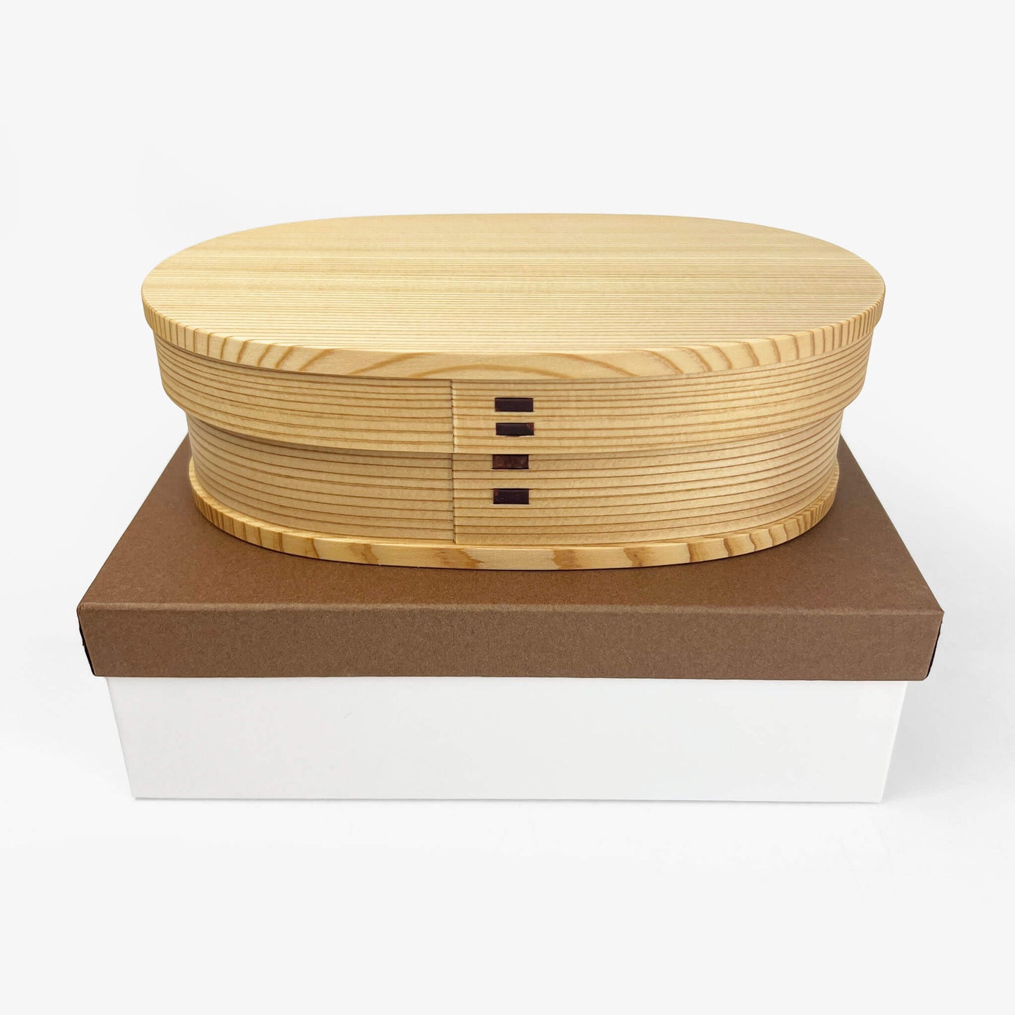 Wooden Lunch Bento Box  Oval Small (6.5"D)