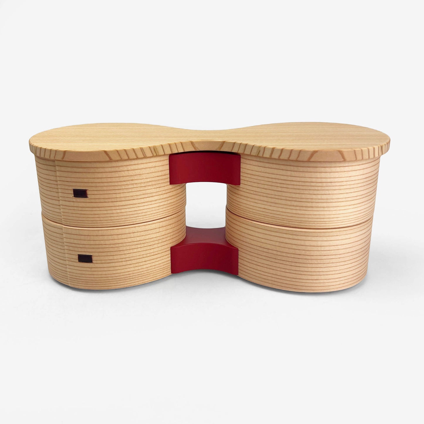 Two-Tiered Wooden Lunch Bento Box (3.5"x3")