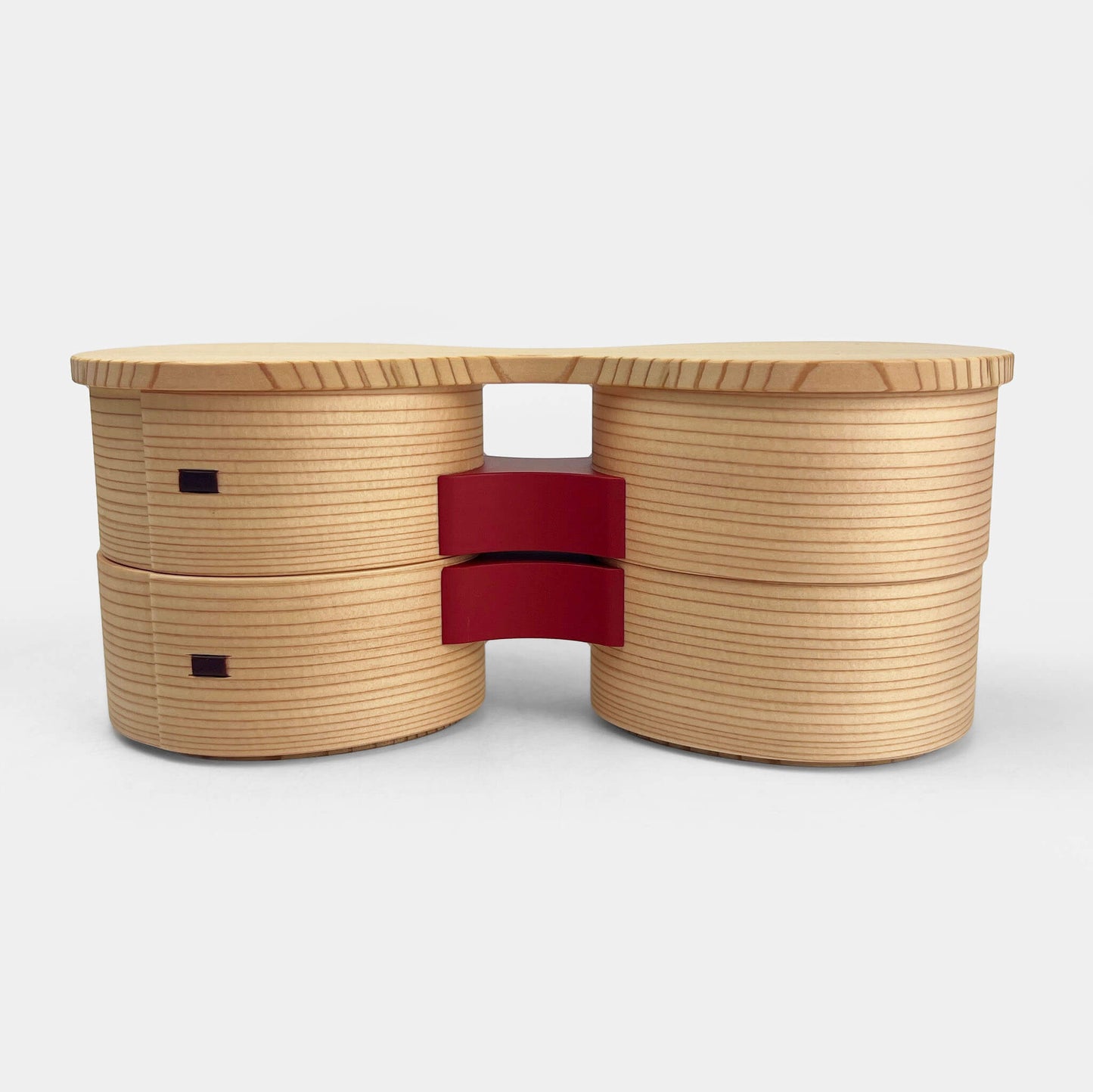 Two-Tiered Wooden Lunch Bento Box (3.5"x3")
