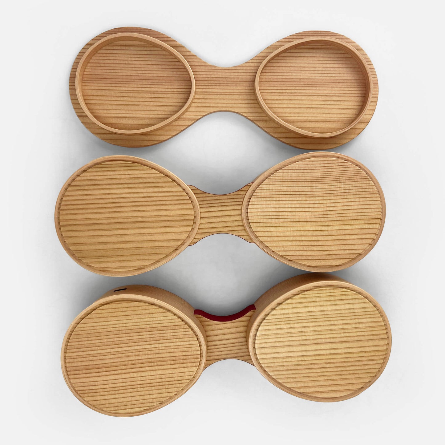 Two-Tiered Wooden Lunch Bento Box (3.5"x3")
