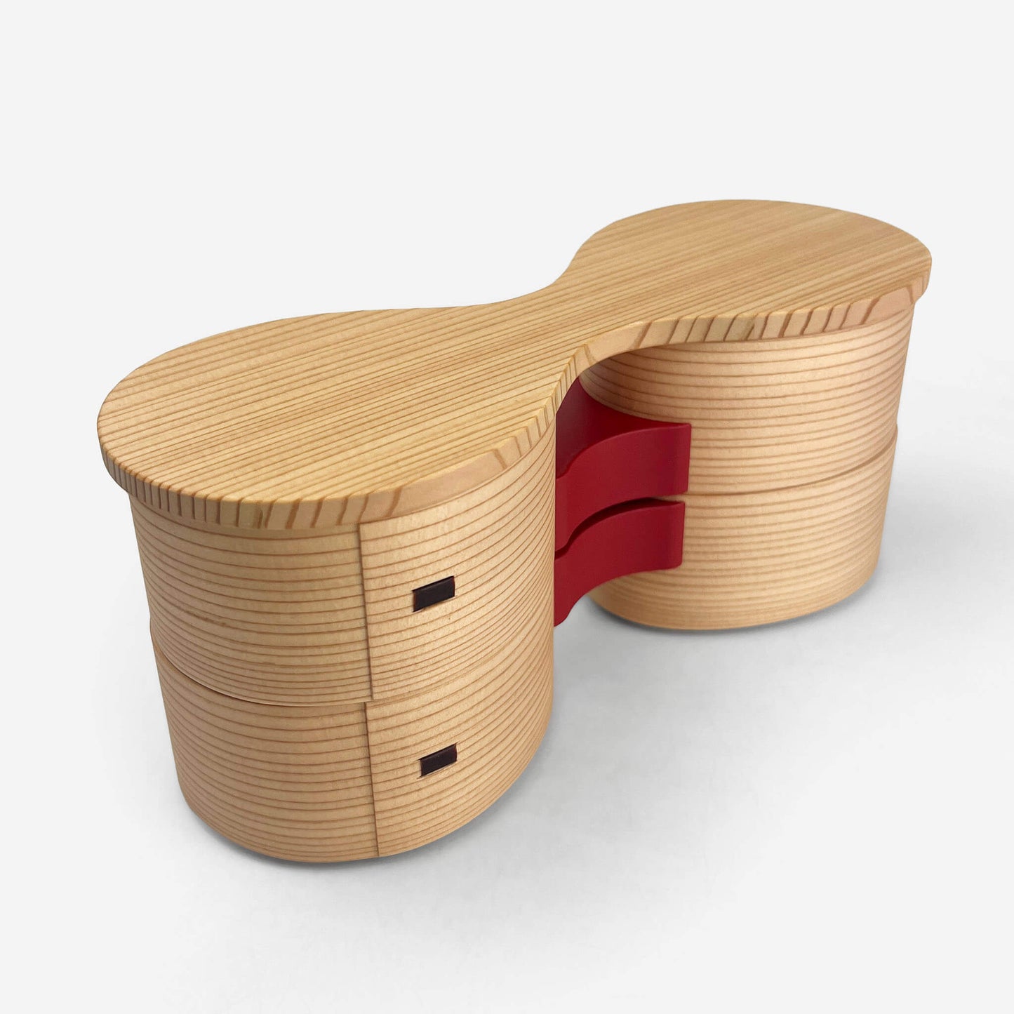 Two-Tiered Wooden Lunch Bento Box (3.5"x3")