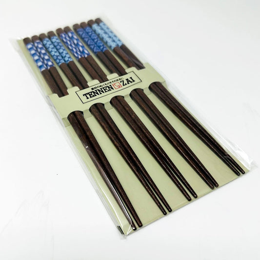 Wakasa-nuri Chopsticks Set of 5 Ai no Sono (9"L) image 1