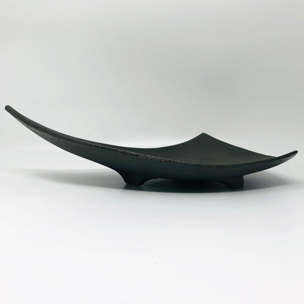 Footed Triangle Plate Black Dot image 0