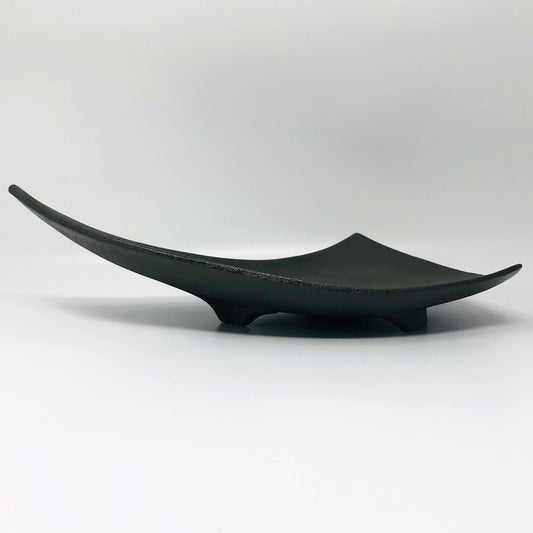 Footed Triangle Plate Black Dot image 0