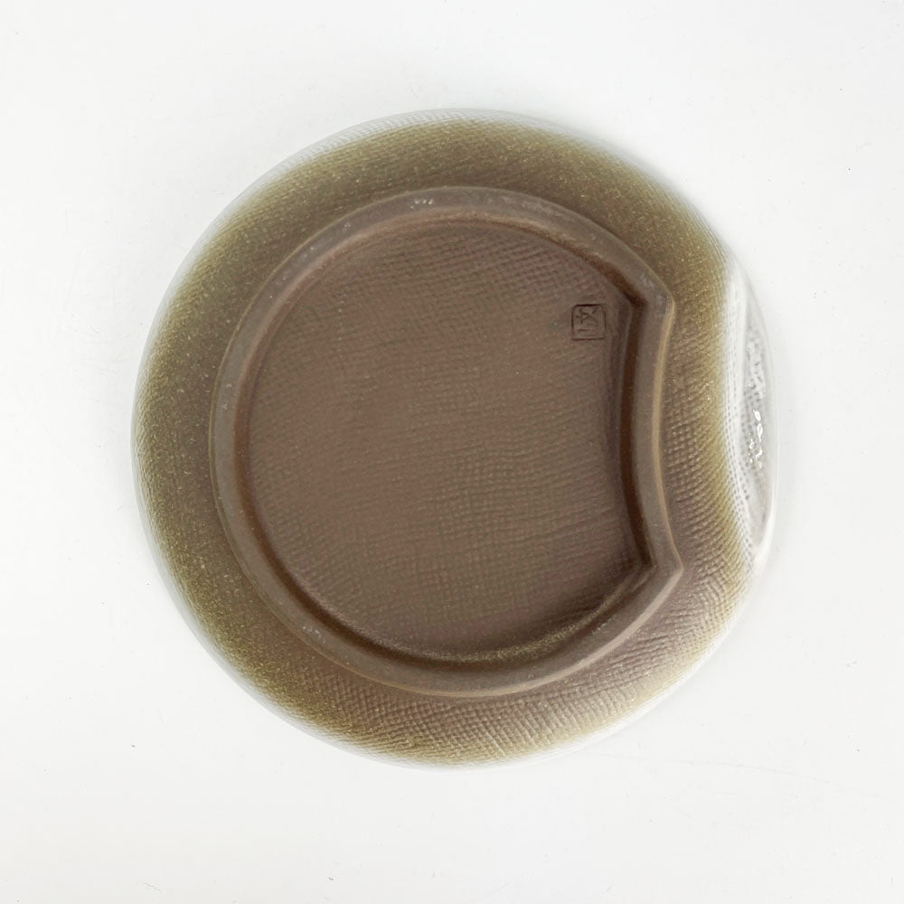 Seto-yaki Plate Hangetsu Small Unofu (5"D) image 5