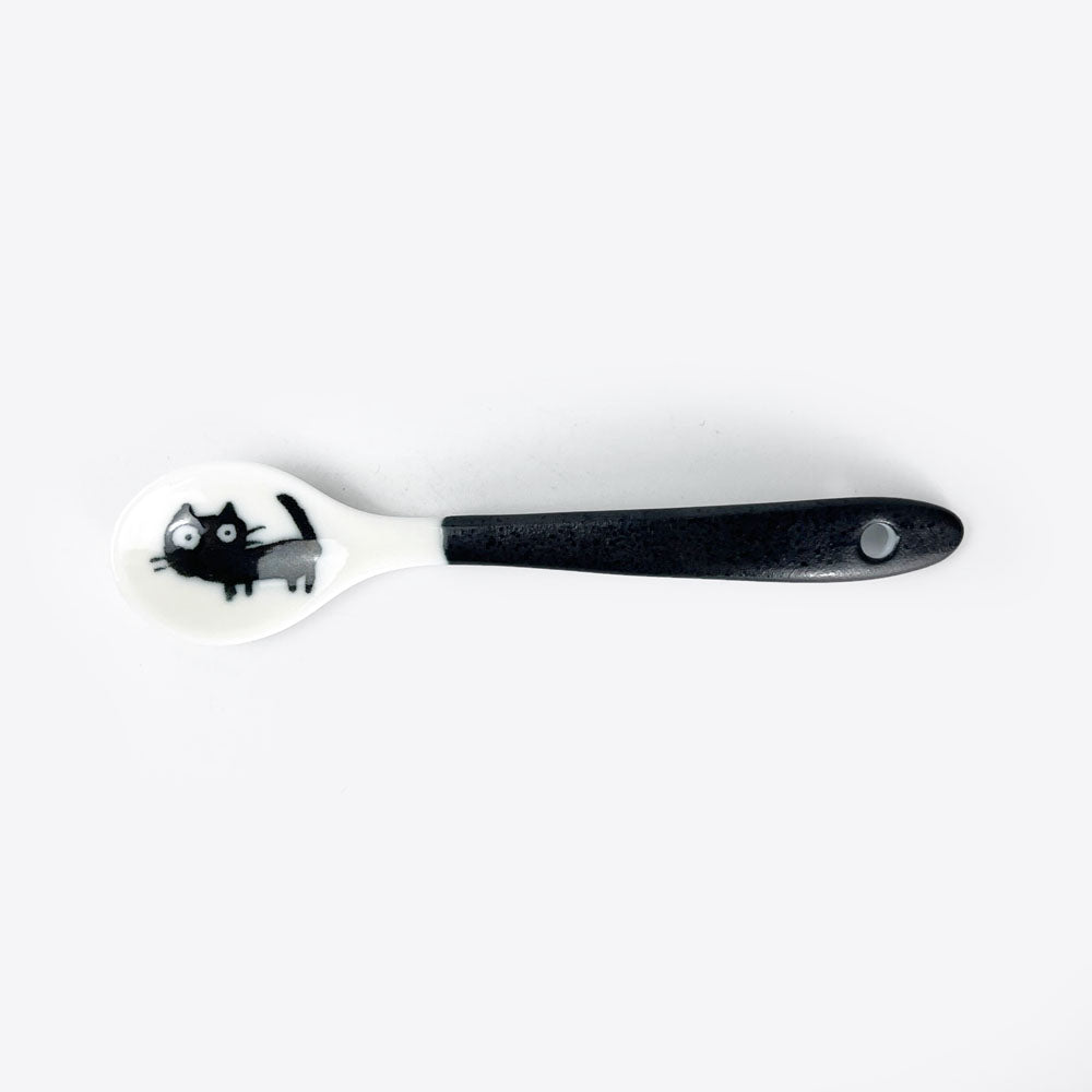 Tea Spoon Black Cat (4.5"L) image 1