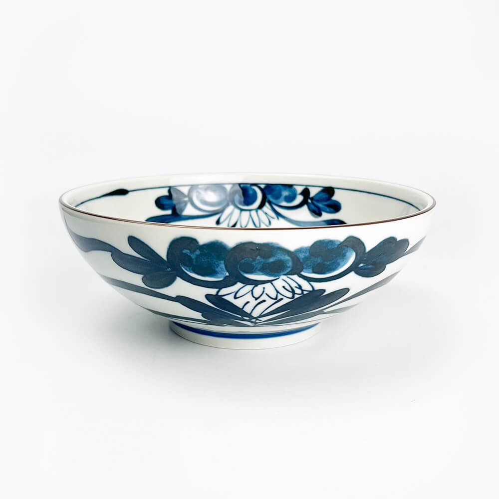 Blue Flower Ramen Bowl (8.25"D) image 0