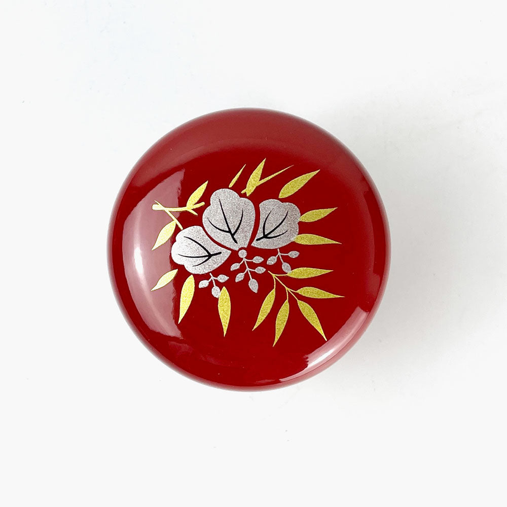 Natsume Tea Caddie Red Umemura (2.5"D) image 1