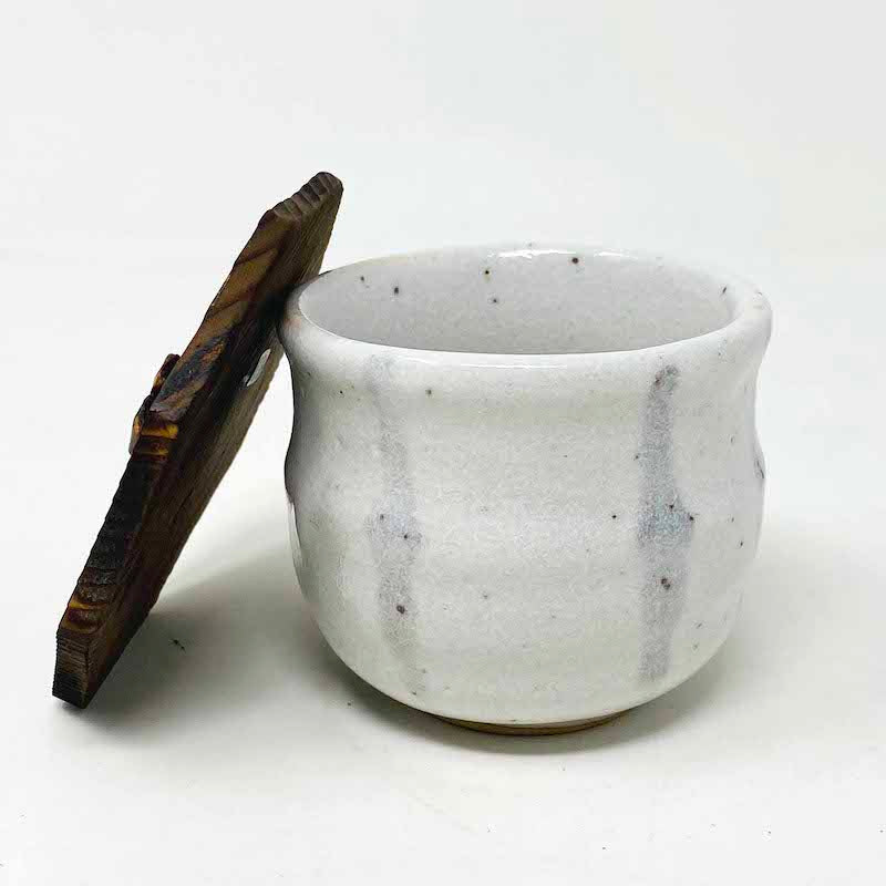 Mushiwan w/Wooden Cover White (3"x 2.5"H) image 7