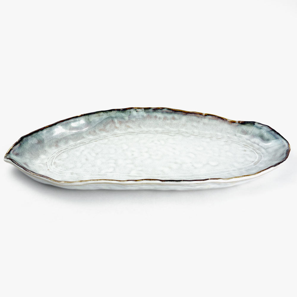 Oval Leaf Shape Plate Shirokinyo (14.5" x 6.5") image 0