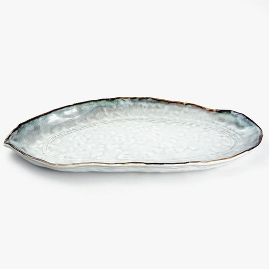Oval Leaf Shape Plate Shirokinyo (14.5" x 6.5") image 0