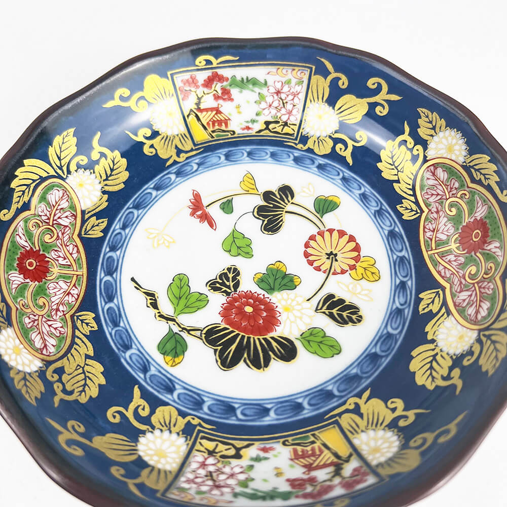 Arita Koimari Kinsai Gold Blue Dish Set of 5 image 4