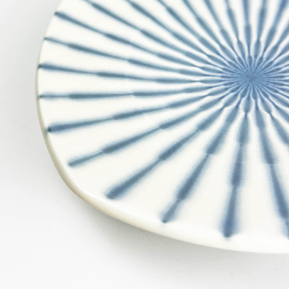 Blue and White Stripe Medium SQ. Plate (7.25"D) image 3