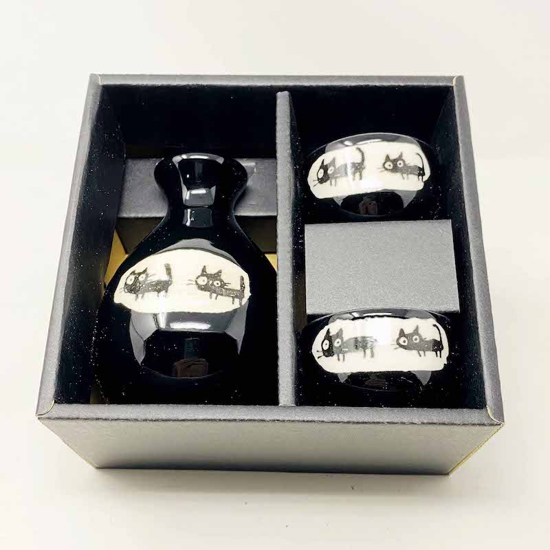 Sake Set 1:2 Cat/Black image 1