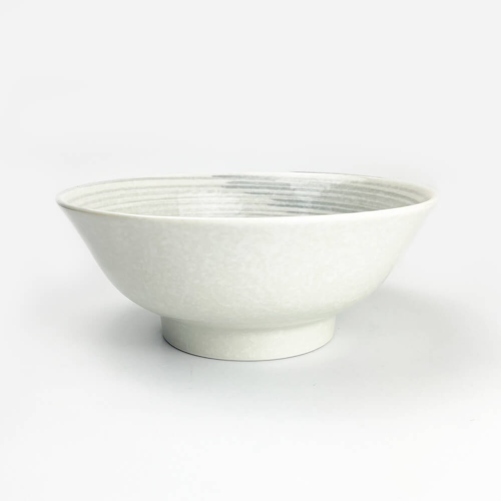 White Seigaiha Wave Ramen Bowl (8.25"D) image 0