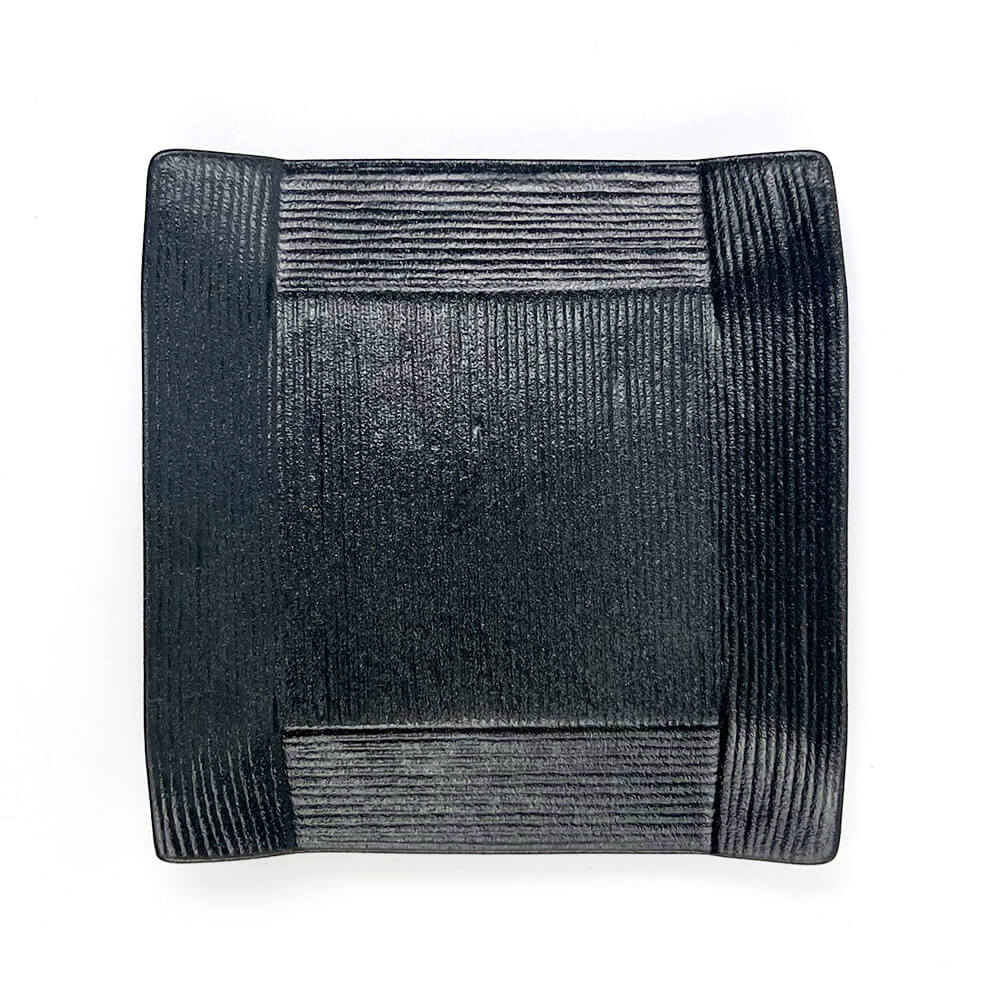 Sq. Dish Black Koyori (4.75"D) image 0