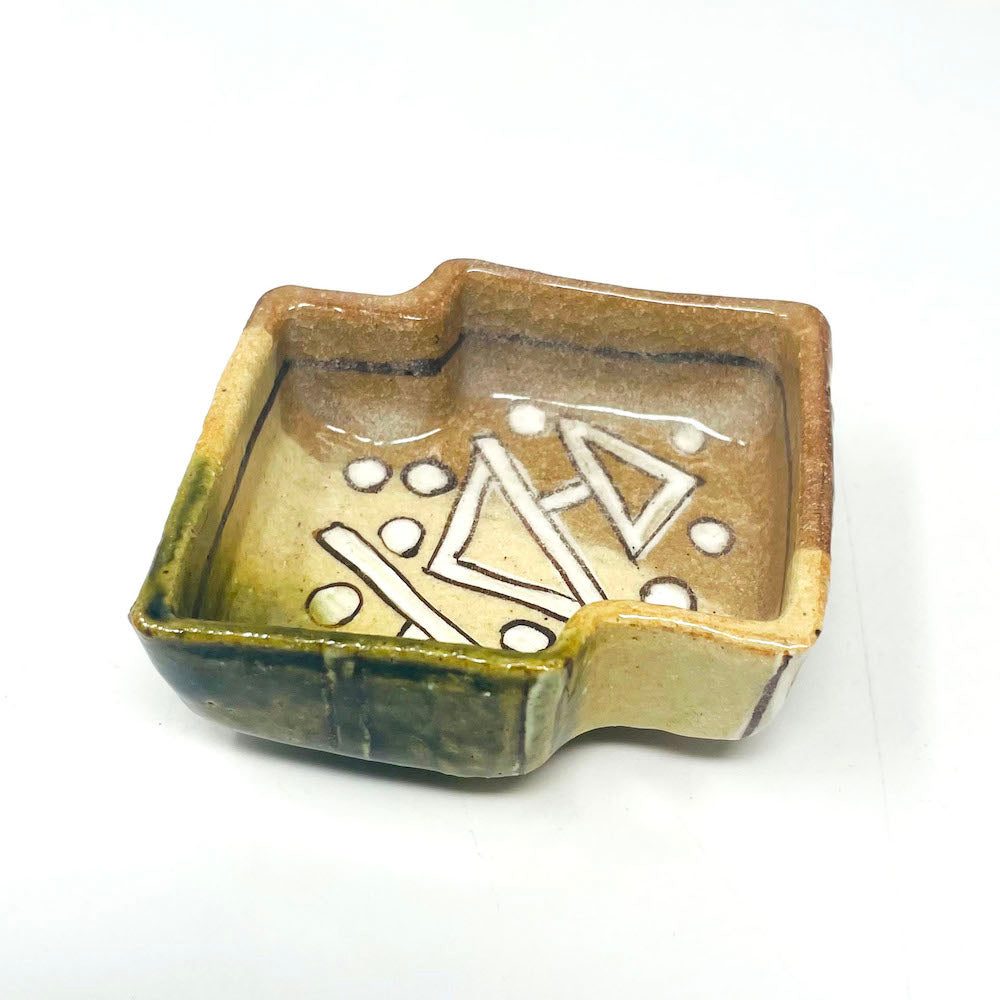 Footed Oribe Kobachi Dish by Masayoshi Wakui (4.75"x3.5") image 2