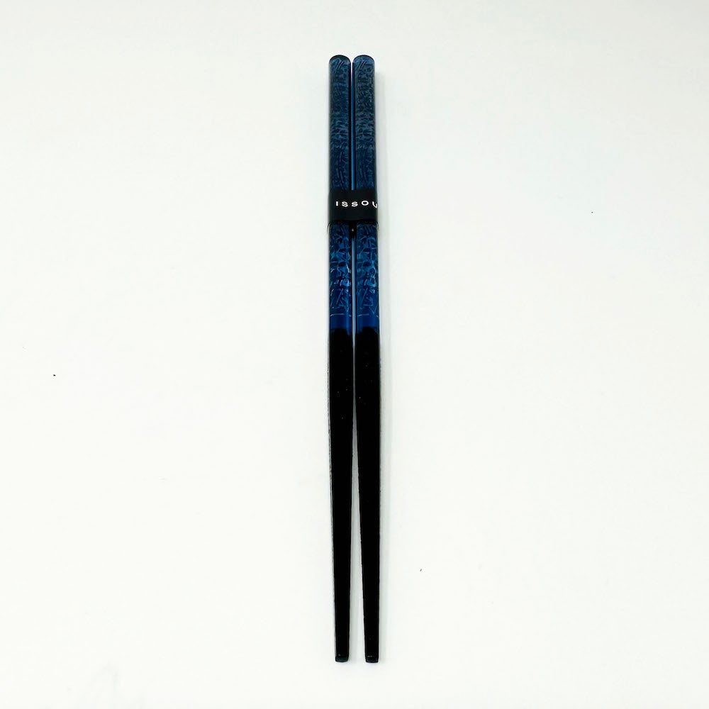 Wakasa-nuri Chopsticks Hana Kiriko Blue (9"L) image 3