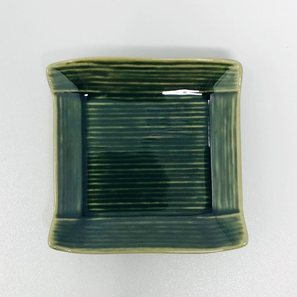 Small ChimiDish/ Chopstick Rest Oribe Koyori (2"D) image 4