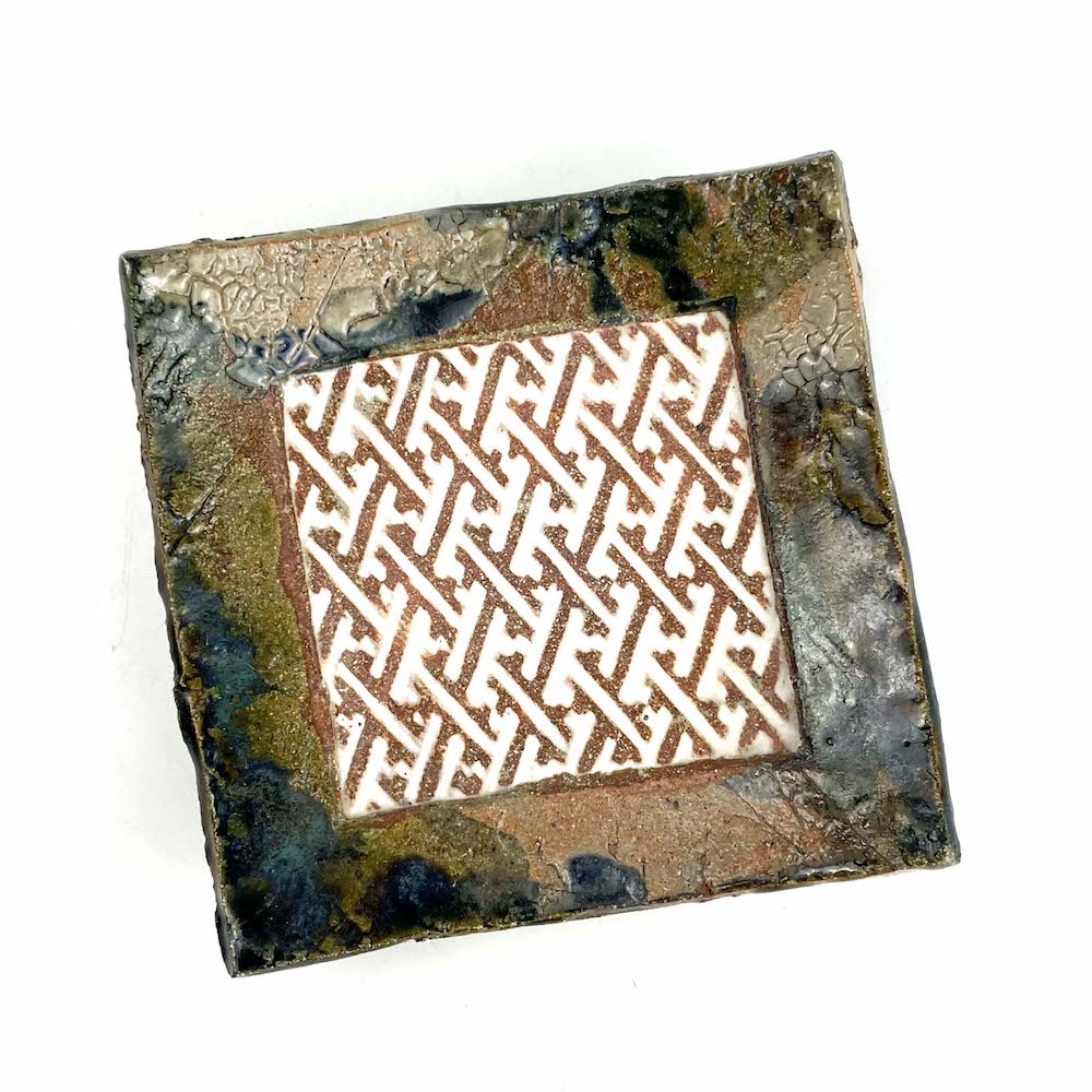 Sq. Plate Dish Sayagata (4.75"D) by Toshihiro Inoue image 0