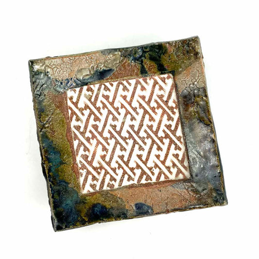 Sq. Plate Dish Sayagata (4.75"D) by Toshihiro Inoue image 0