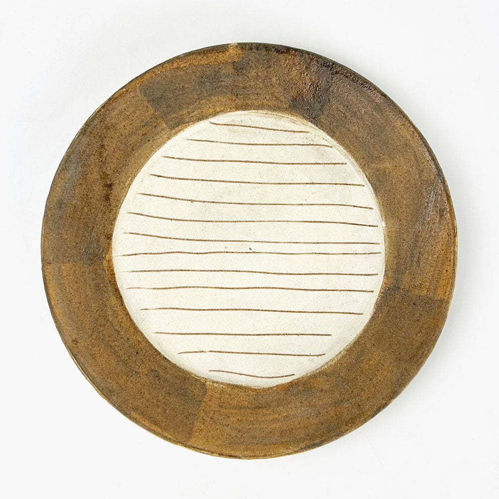Rim Plate Stripe Brown (8"D) by rutawa rawajifu image 0
