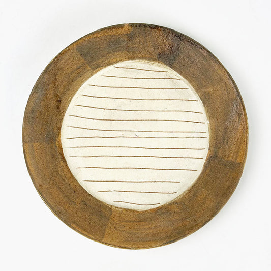 Rim Plate Stripe Brown (8"D) by rutawa rawajifu image 0
