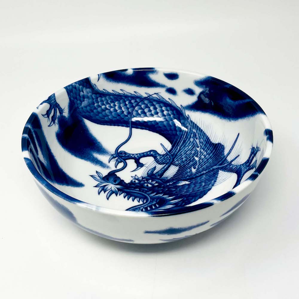 Shallow Bowl Blue Dragon (7.75"D) image 1