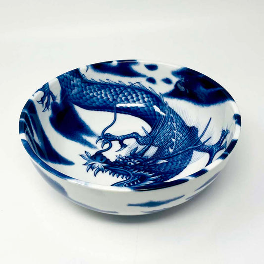 Shallow Bowl Blue Dragon (7.75"D) image 1