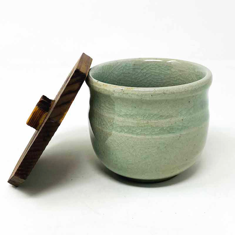 Mushiwan w/Wooden Cover Green (3"x 2.5"H) image 1