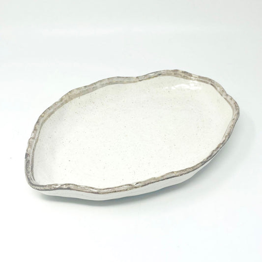 Oval Deep Plate Shirokaratsu (10.25"x7.25") image 0