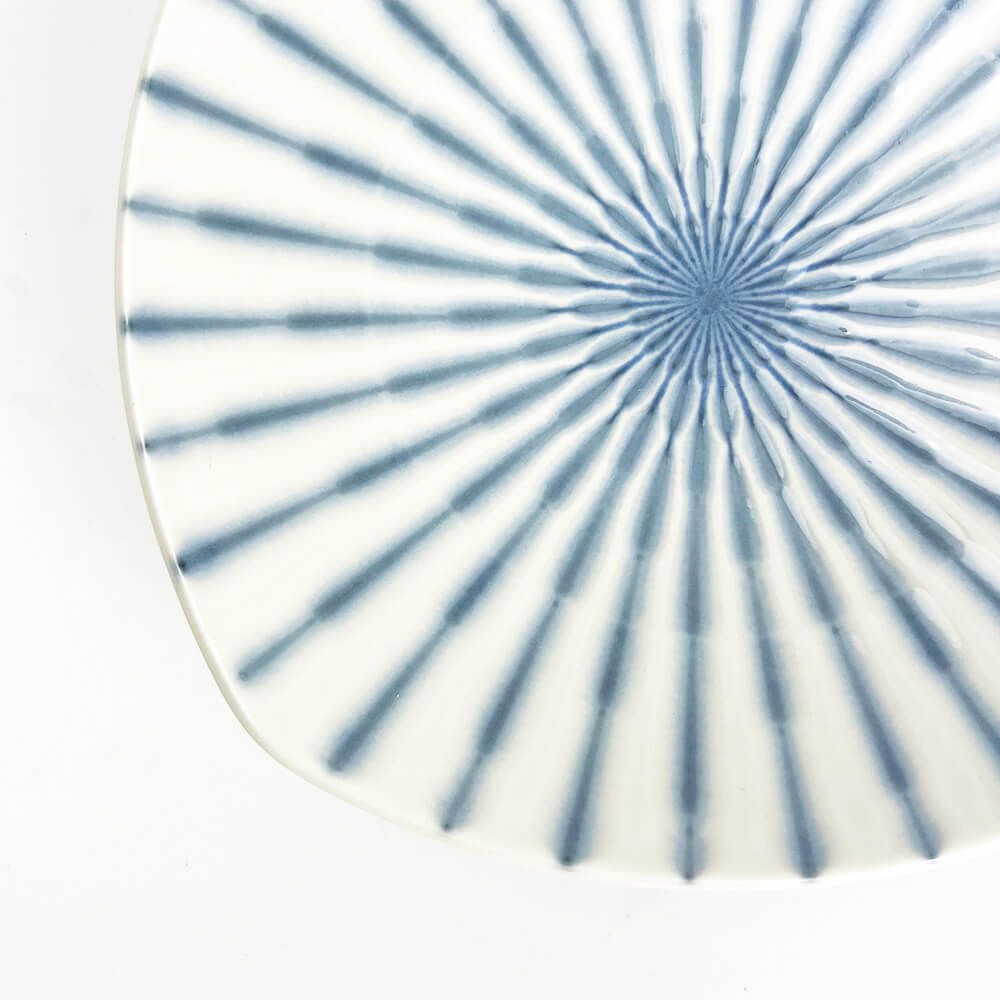 Blue and White Stripe Medium SQ. Plate (7.25"D) image 2