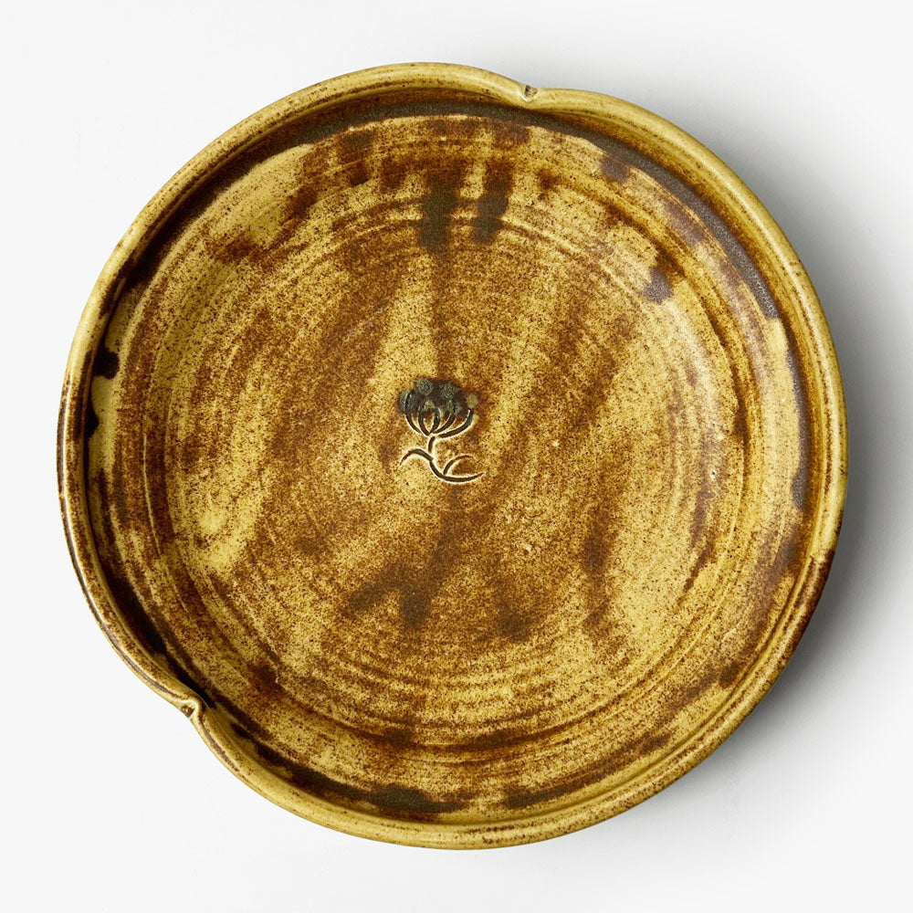 Plate Brown Hahakogusa by Yasuko Maeda (10.5"D) image 5