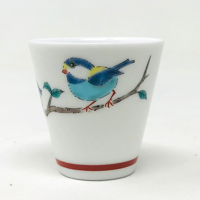 Kutani Sake Cup Varied Tit Bird 山雀 (1.5 fl.oz) image 1