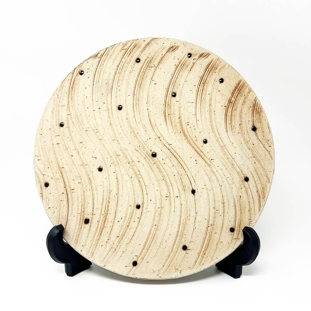 Footed Round Plate Kushime image 0