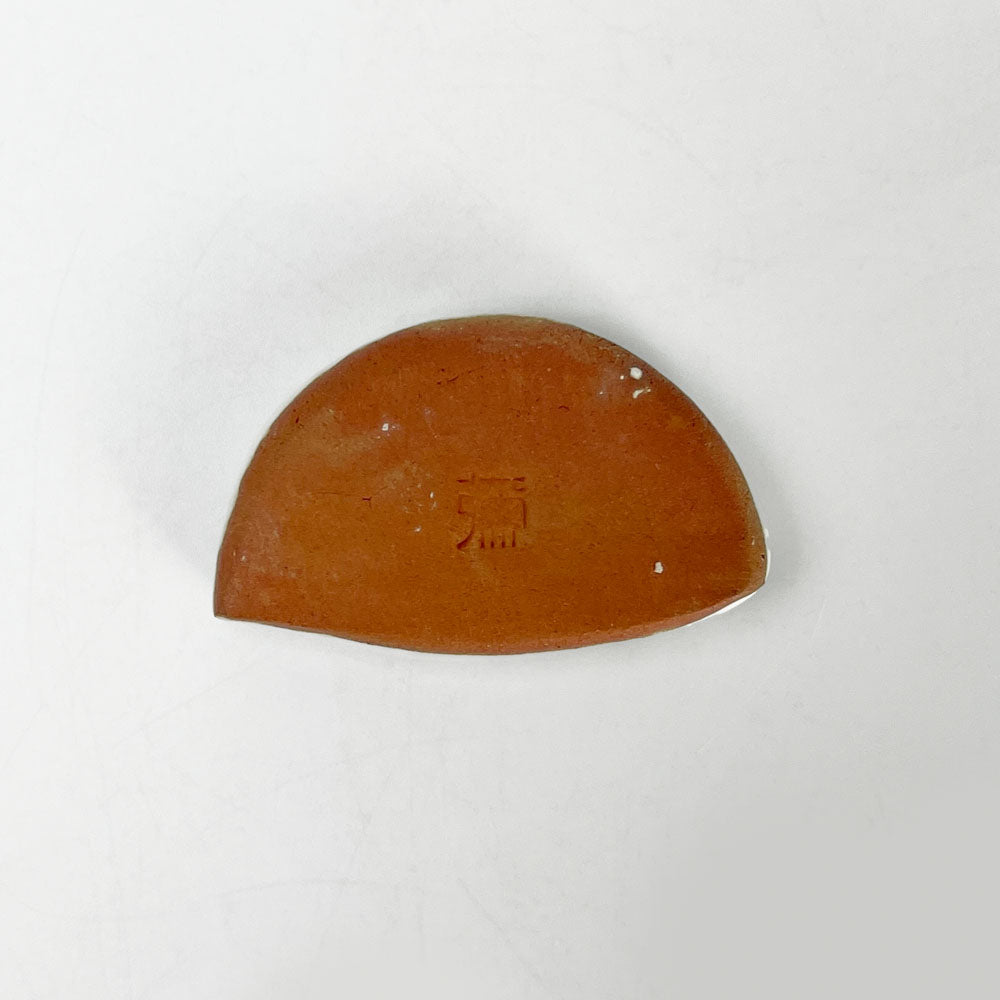 Chopstick Rest Hangetsu White by Higashiyama-Yaki (1.25" x 2") image 3