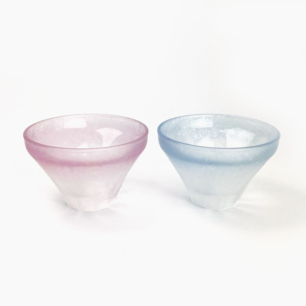 Pair Glass Sake Cup Fuji image 3