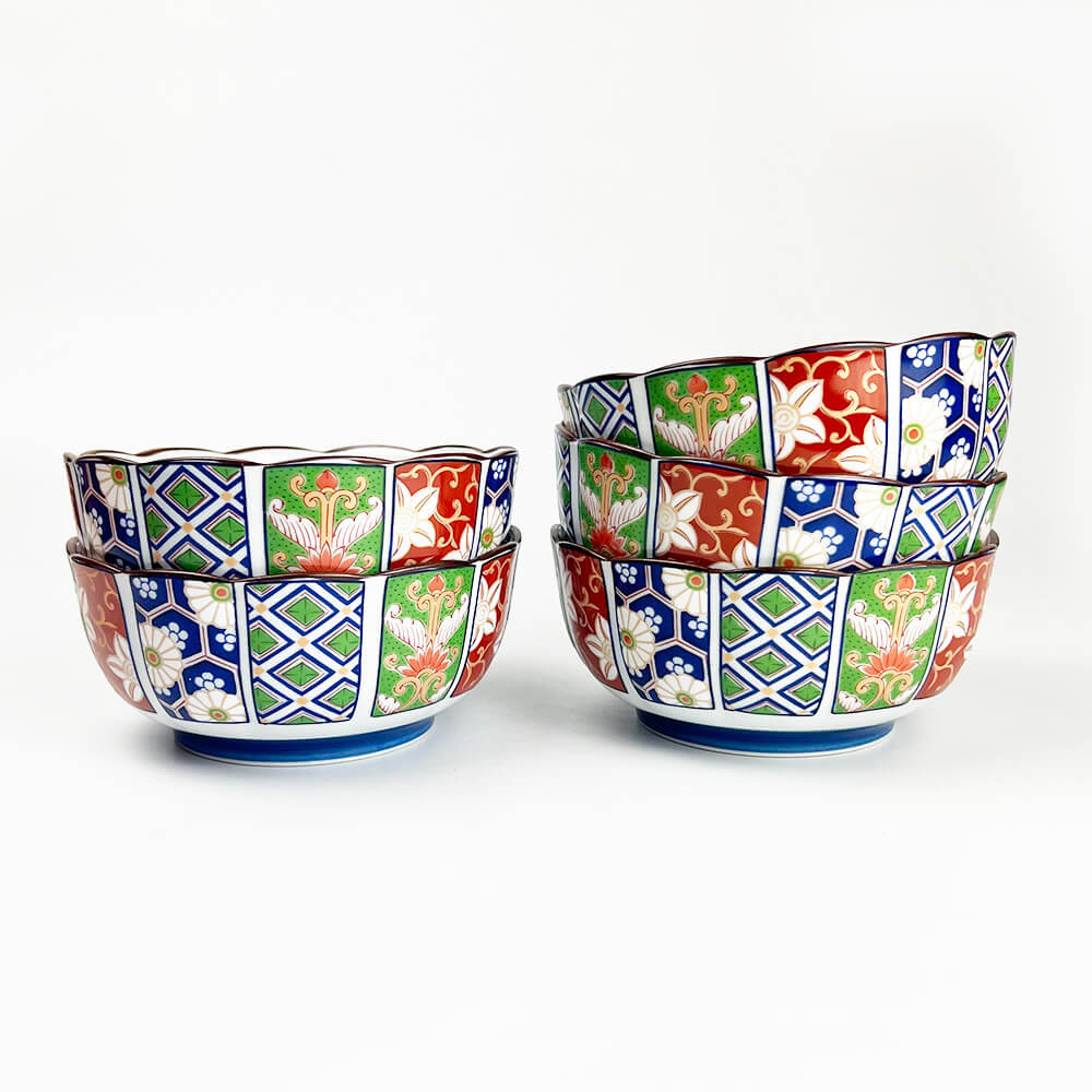 Arita Koimari Chrysanthemum Kobachi Bowl Set of 5 image 1