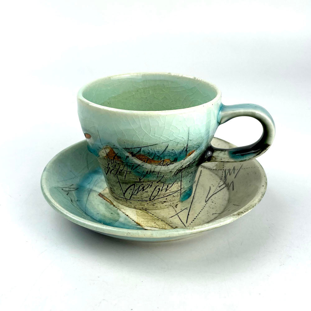 Cup and Saucer Senkoku Blue (5oz) image 0