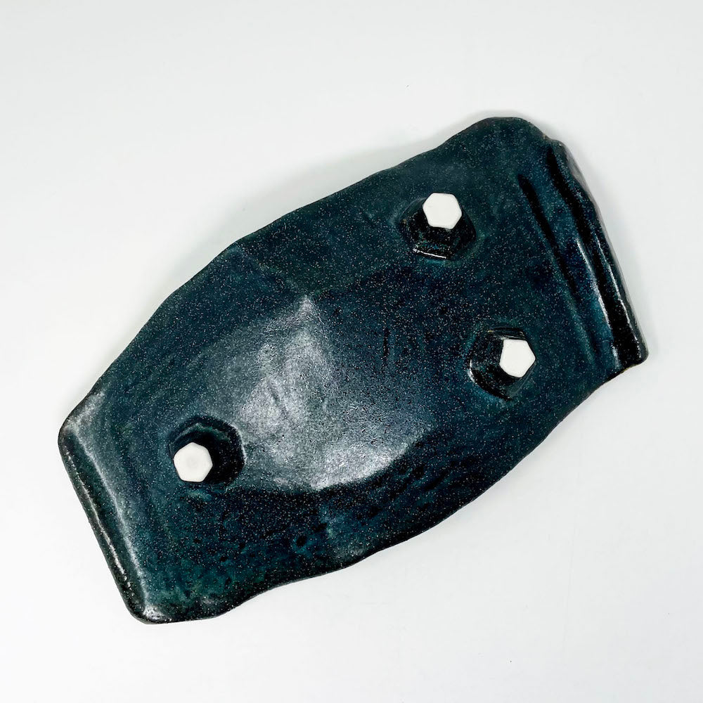 Footed Rec. Plate Nagaiwa Navy Blue (9"x5") image 3